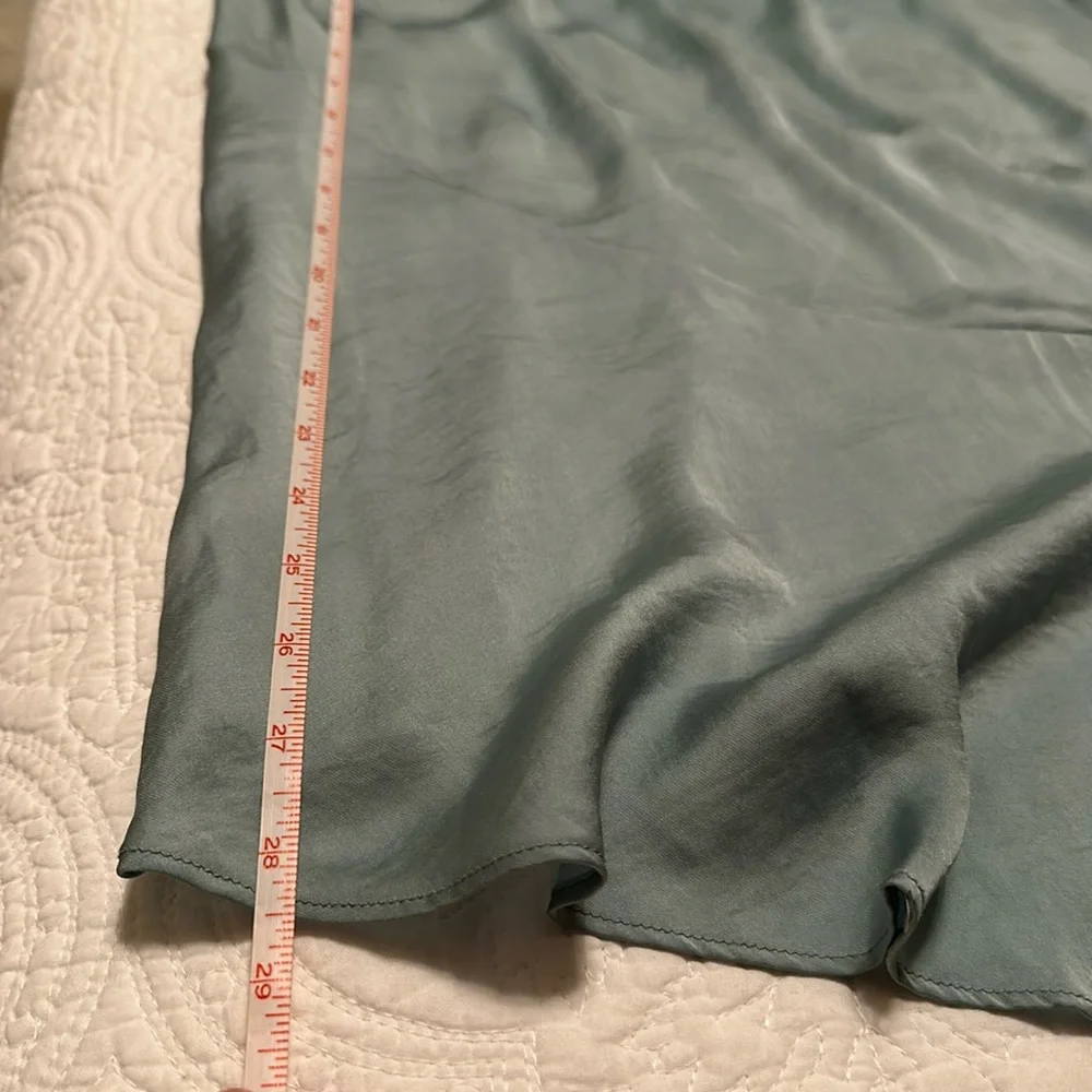Free People Lola Asymmetrical Seafoam High Slit Ruffled Skirt Size 6